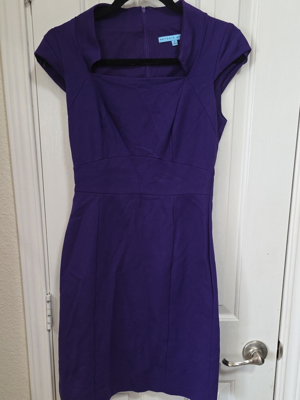 Antonio Melani Purple Cap-Sleeve Sheath Dress